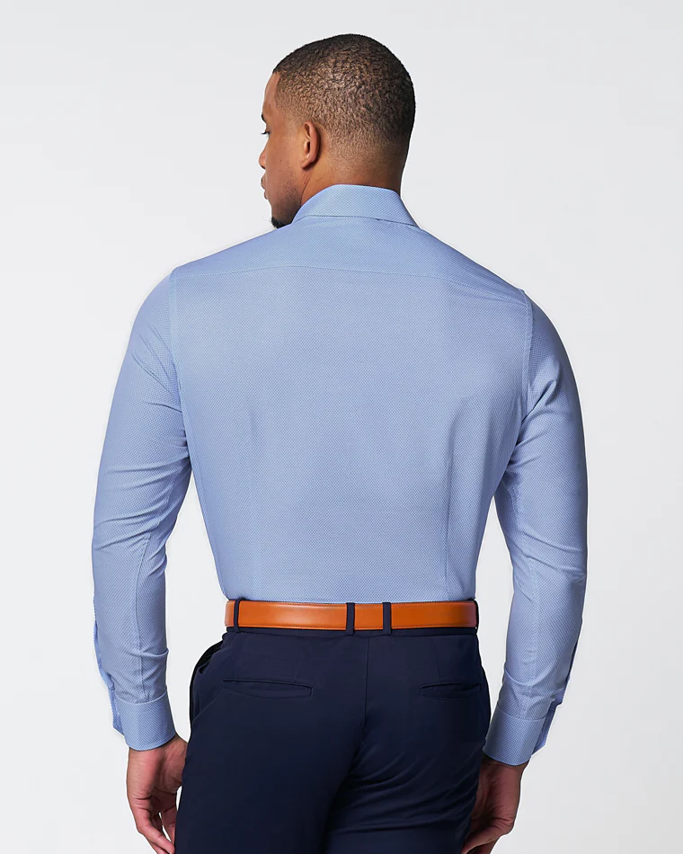 "The Morrison" Blue & White Mini Pattern - Classic Fit - Image 5