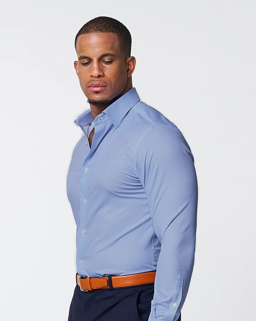 "The Morrison" Blue & White Mini Pattern - Classic Fit - Image 6