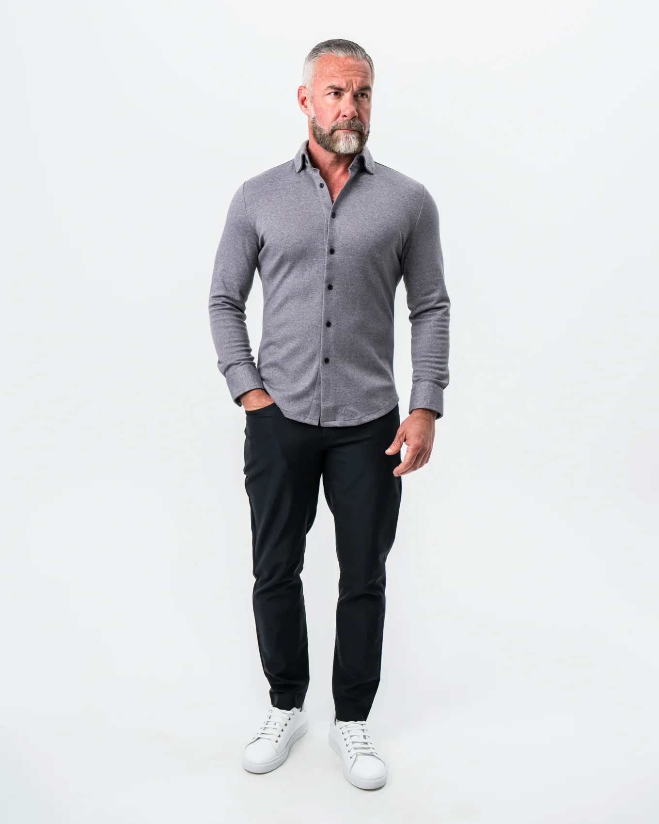 "The Onyx" Charcoal Button Down - Image 2