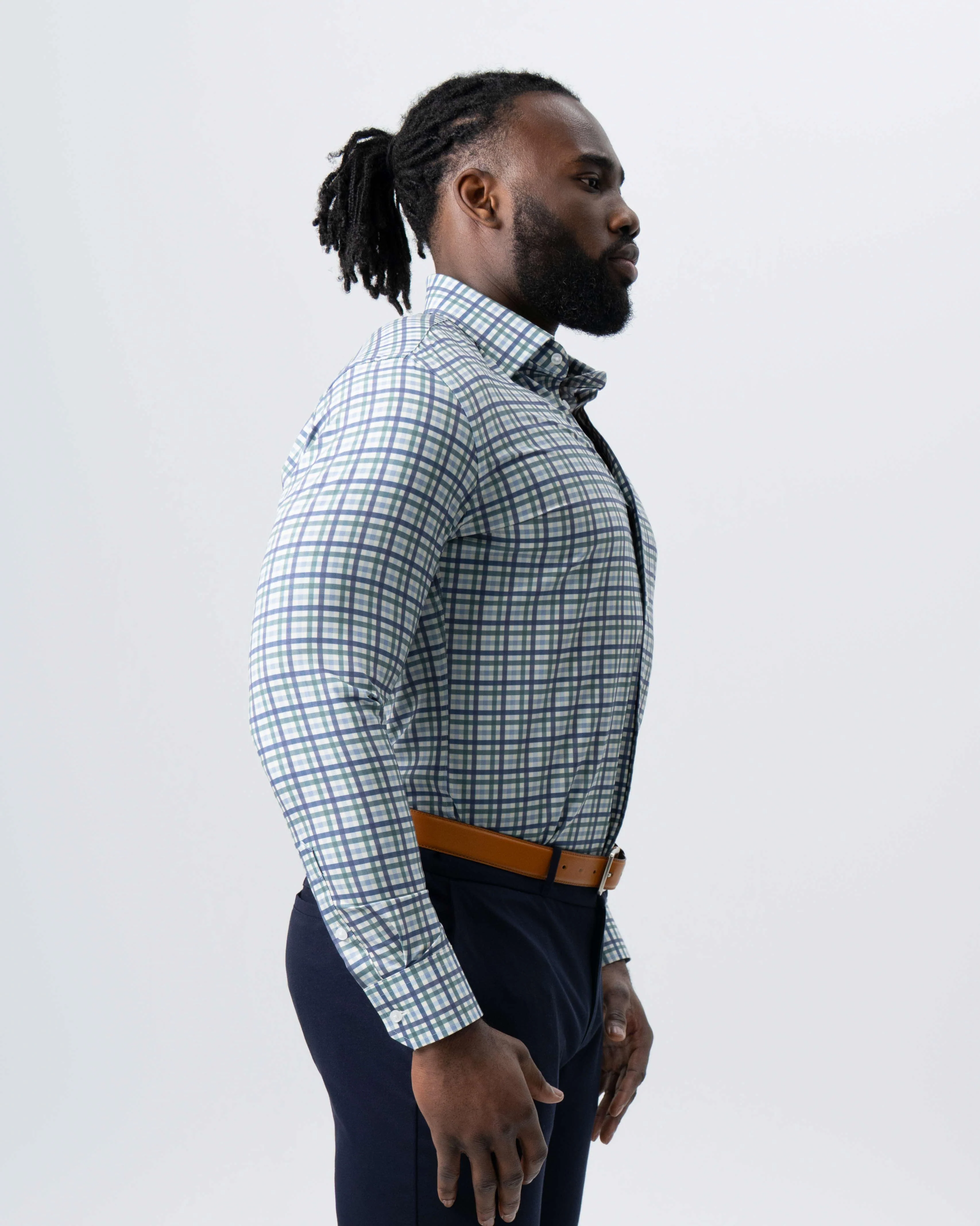 "The Parker" Navy, Light Blue and Pine Green Gingham - Image 7