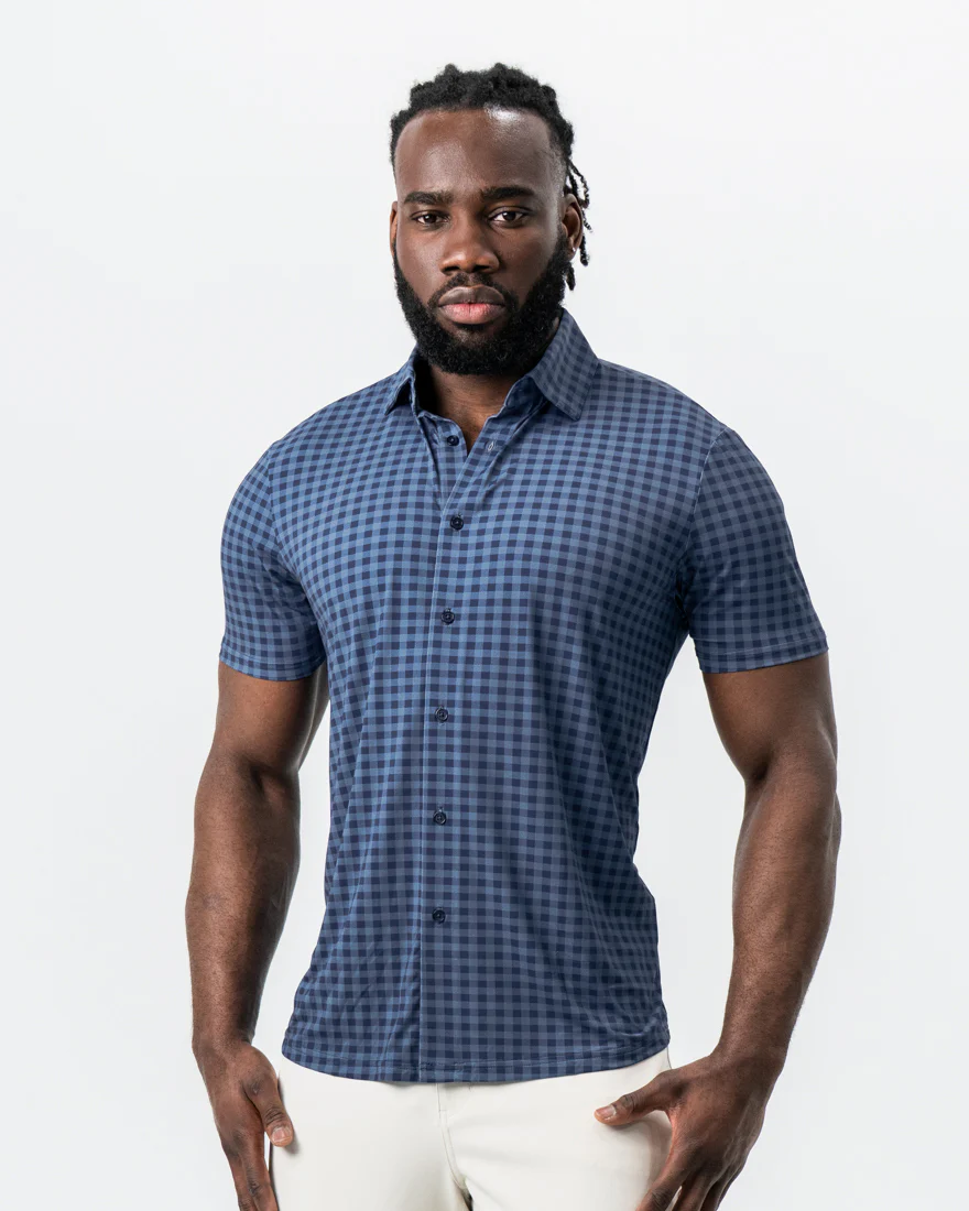 "The Petoskey" Navy & Blue Big Gingham - Image 3