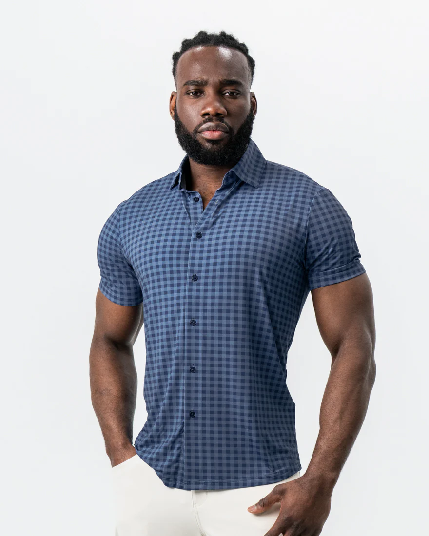 "The Petoskey" Navy & Blue Big Gingham - Image 6