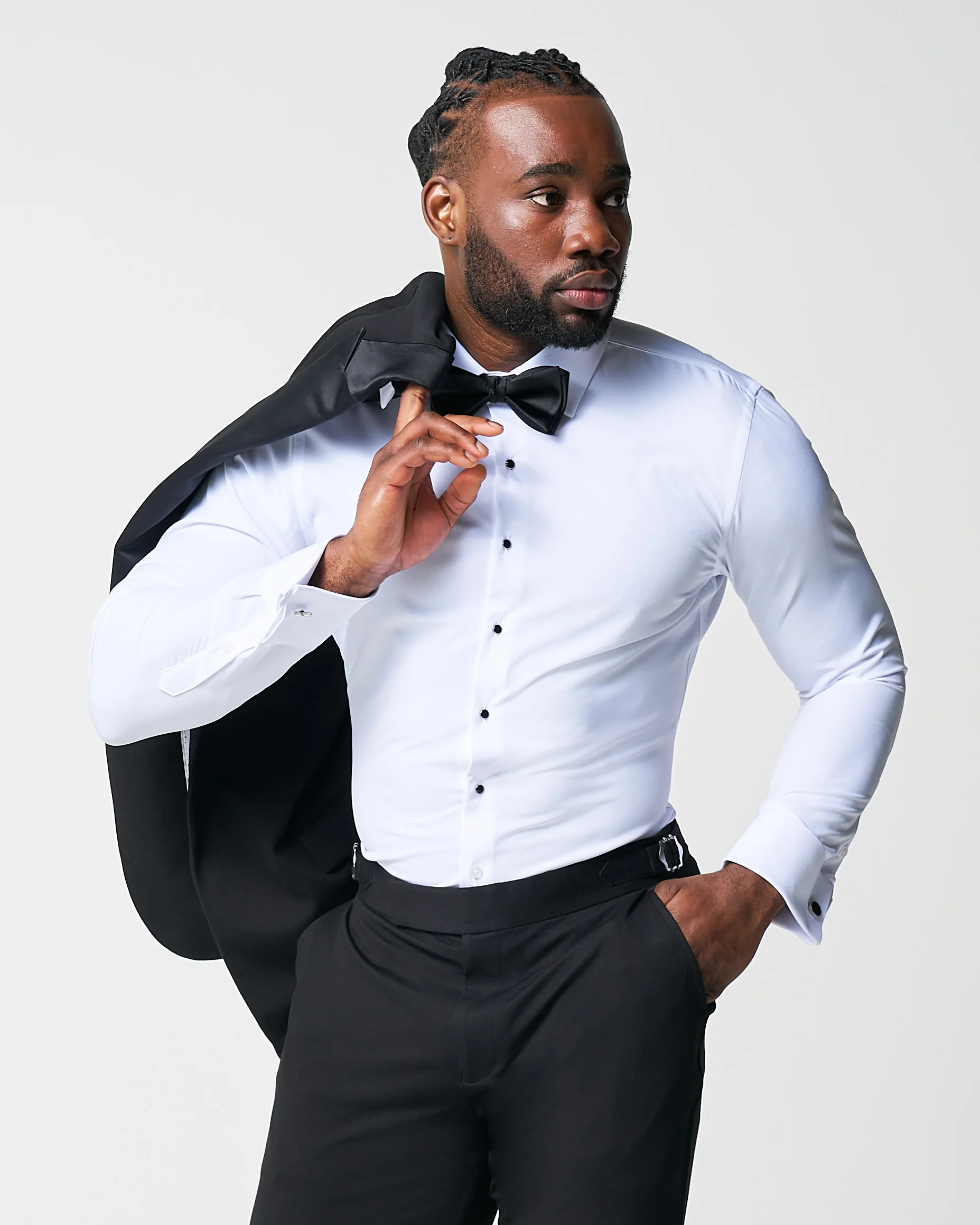 The Solid White Tuxedo Shirt - Image 3