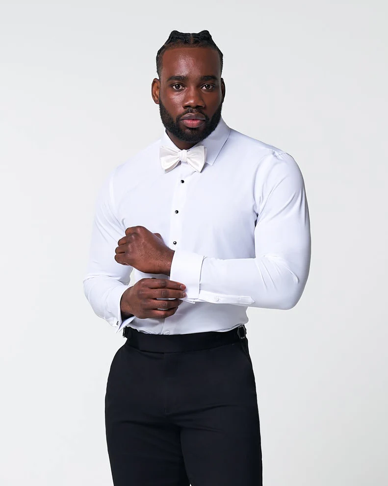 The Solid White Tuxedo Shirt - Image 5