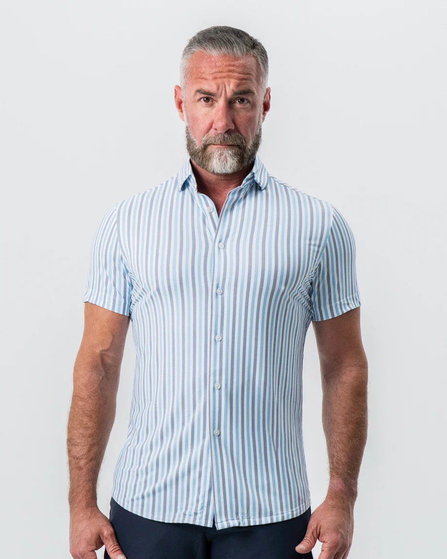 "The Vito" Blue, Navy, and White Striped - Image 5