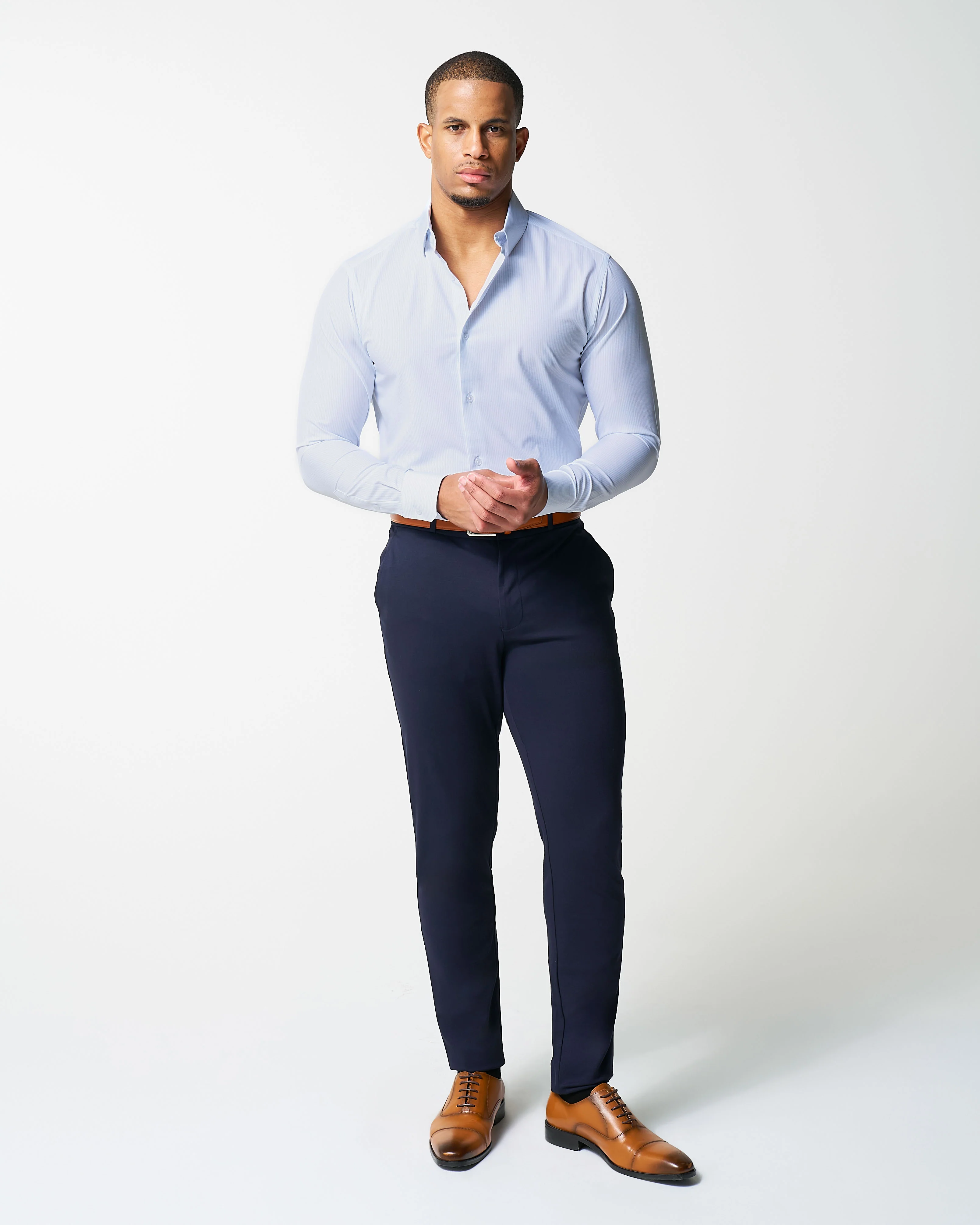"The Watertown" White & Light Blue Mini Windowpane - Image 3