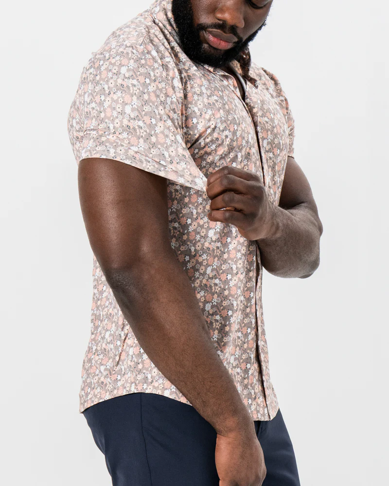"The Westbury" Abstract Brown Floral Print - Image 2