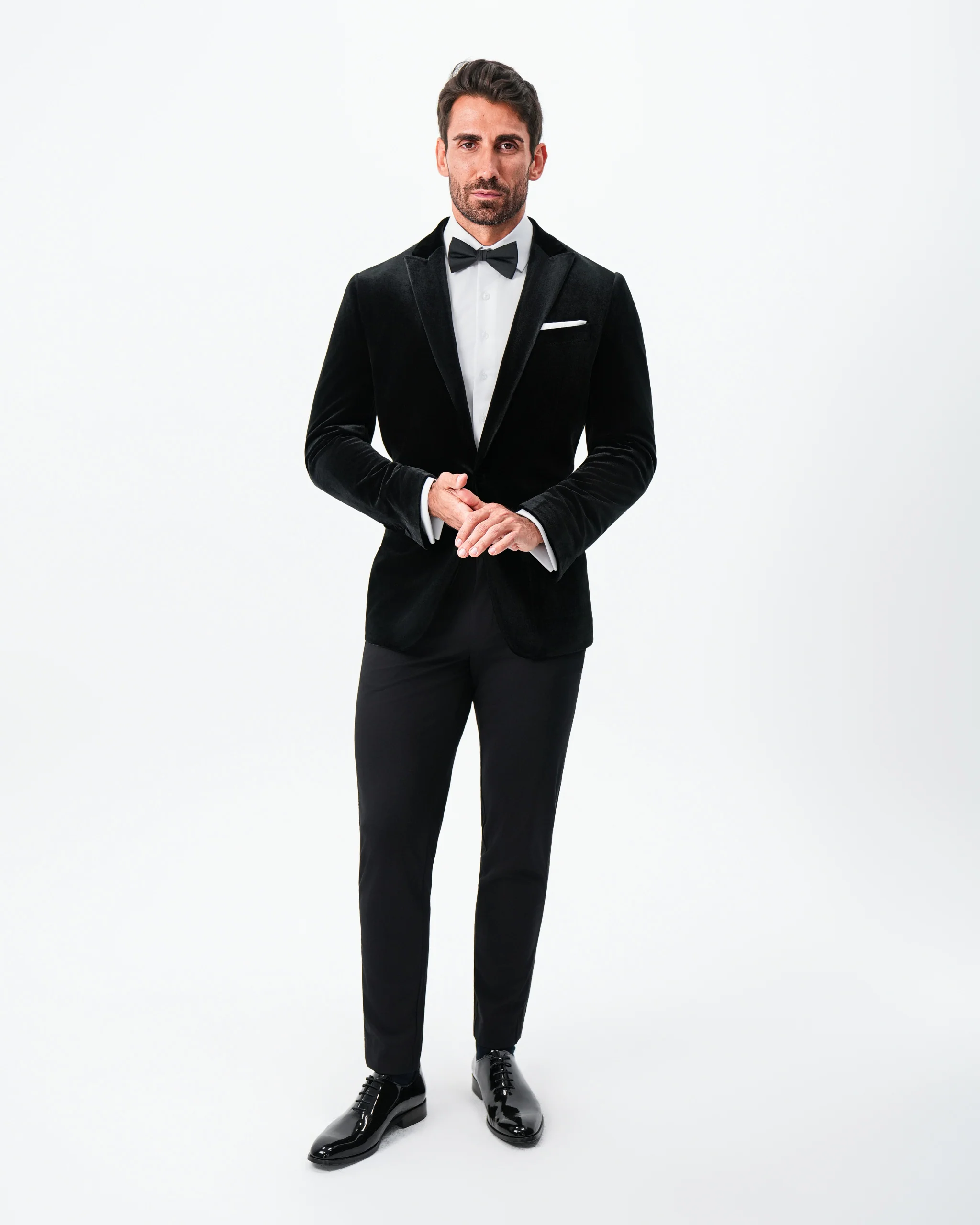Tuxedo Jacket - Black Velvet with Peak Lapel - Image 3