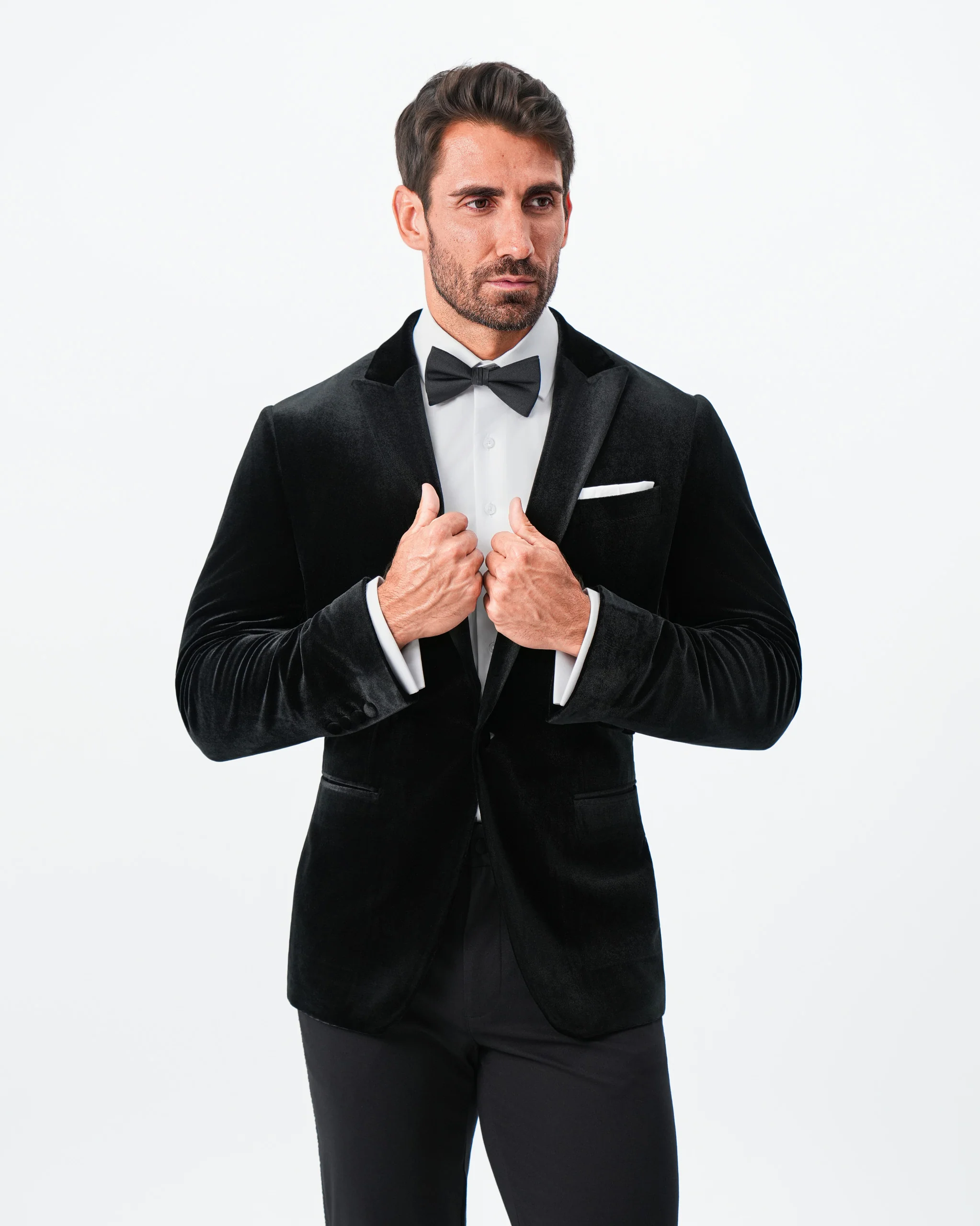 Tuxedo Jacket - Black Velvet with Peak Lapel - Image 5